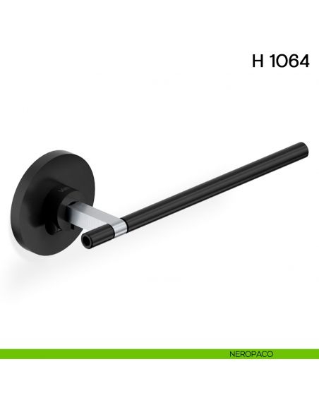 Maniglia per porta H 1064 Valli collezione Lab con rosetta fine neropaco