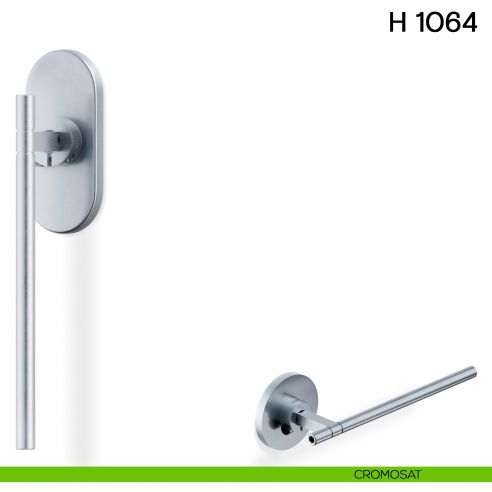 Maniglia per finestra martellina DK H 1064 Valli collezione Lab con rosetta fine cromosat