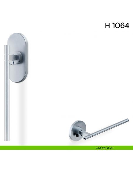 Maniglia per finestra martellina DK H 1064 Valli collezione Lab con rosetta fine cromosat