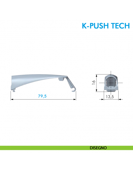 Cuffia K-Push Tech Ferramenta Livenza per basetta ridosso 37 mm - disegno