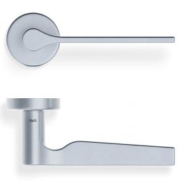 Maniglia per porta H 1062 Valli collezione Lab con rosetta fine 2