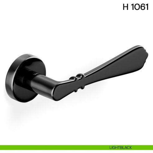 Maniglia per porta H 1061 Valli collezione Fusital con rosetta fine light black