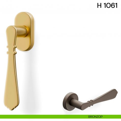 Maniglia per finestra martellina DK H 1061 Valli collezione Fusital bronzop