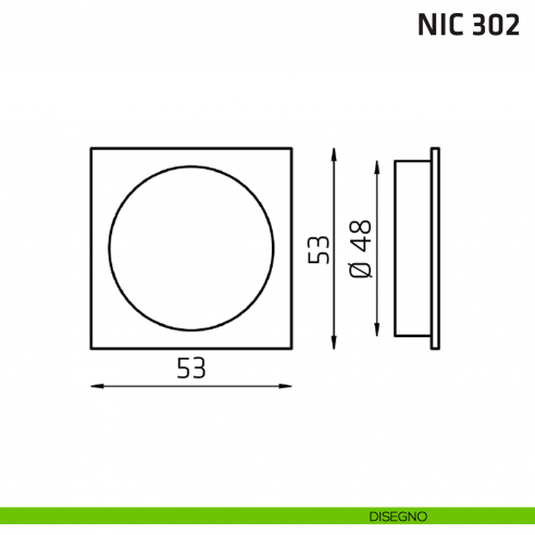 Kit quadrato con doppio anello NIC 302 disegno