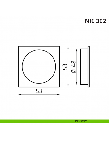 Kit quadrato con doppio anello NIC 302 disegno