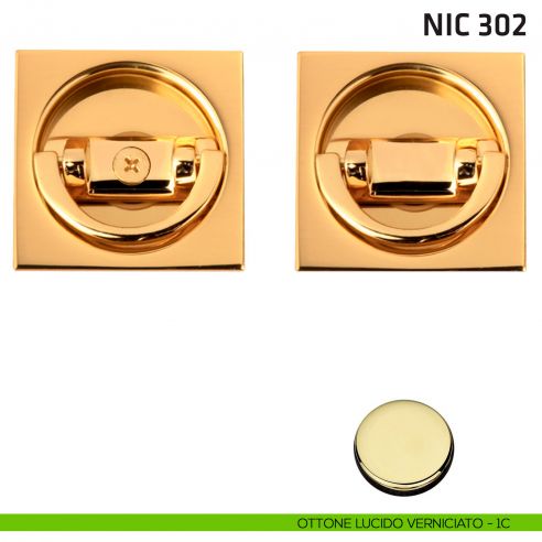 Kit quadrato con doppio anello NIC 302 ottone lucido verniciato