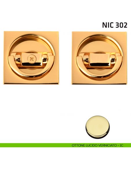 Kit quadrato con doppio anello NIC 302 ottone lucido verniciato