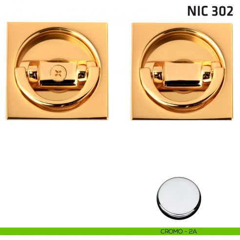 Kit quadrato con doppio anello NIC 302 cromo lucido