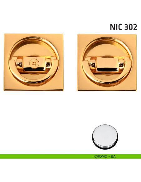 Kit quadrato con doppio anello NIC 302 cromo lucido