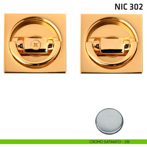 Kit quadrato con doppio anello NIC 302 cromo satinato