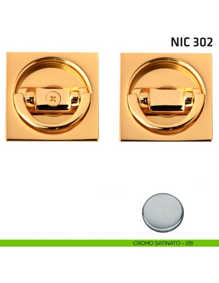Kit quadrato con doppio anello NIC 302 cromo satinato