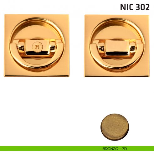 Kit quadrato con doppio anello NIC 302 cromo satinato bronzo
