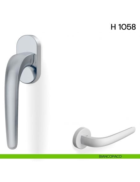 Maniglia per finestra martellina DK H 1058 Valli collezione Lab biancopaco