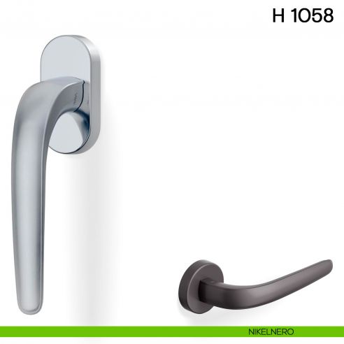 Maniglia per finestra martellina DK H 1058 Valli collezione Lab nikelnero