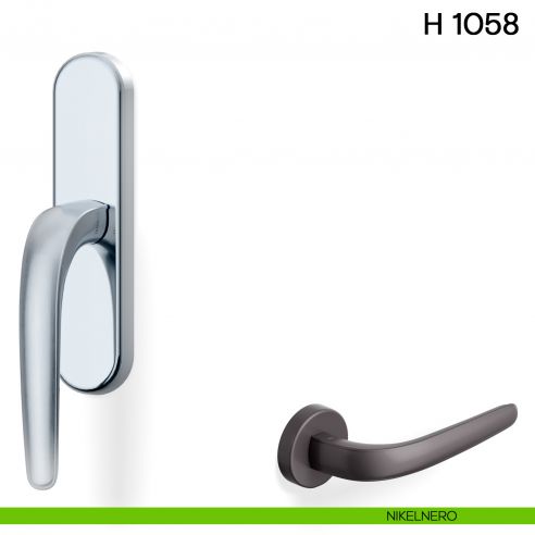 Maniglia per finestra cremonese H 1058 Valli collezione Lab nikelnero