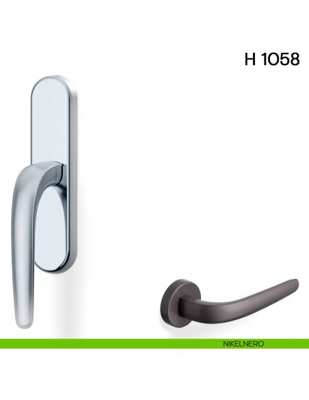 Maniglia per finestra cremonese H 1058 Valli collezione Lab nikelnero