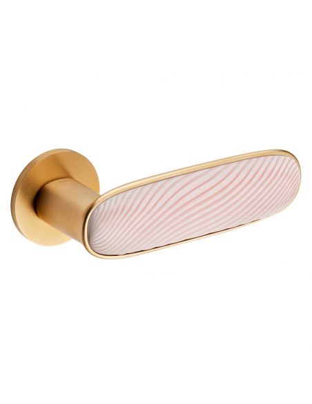 Maniglia per porta Dune dnd handles con porcellana lucida rosa
