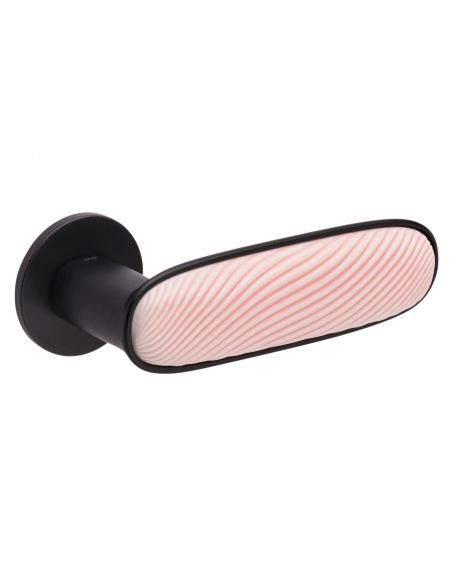 Maniglia per porta Dune dnd handles con porcellana lucida rosa