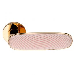 Maniglia per porta Dune dnd handles con porcellana lucida rosa