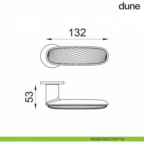 Maniglia per porta Dune dnd handles con porcellana lucida verde - senza bocchette
