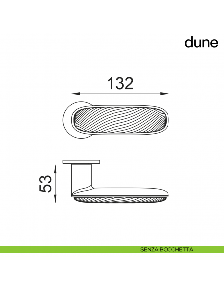 Maniglia per porta Dune dnd handles con porcellana lucida verde - senza bocchette