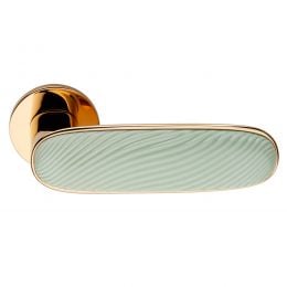 Maniglia per porta Dune dnd handles con porcellana lucida verde menta