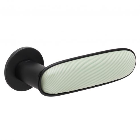 Maniglia per porta Dune dnd handles con porcellana lucida verde menta