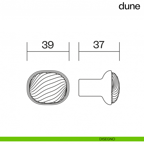 Pomolo per mobile Dune dnd handles con porcellana lucida bianco sabbia - disegno