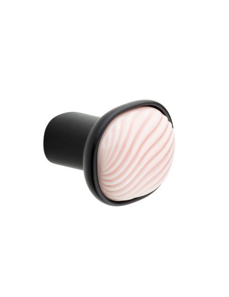 Pomolo per mobile Dune dnd handles con porcellana lucida rosa nuvola
