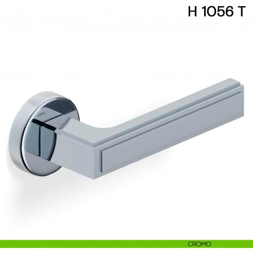 Maniglia per porta H 1056 T Valli collezione Lab cromo con rosetta fine