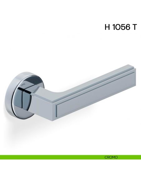 Maniglia per porta H 1056 T Valli collezione Lab cromo con rosetta fine