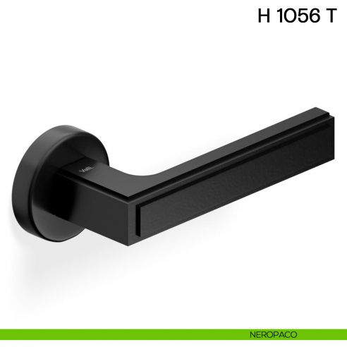 Maniglia per porta H 1056 T Valli collezione Lab neropaco con rosetta fine