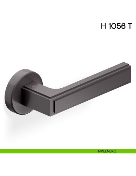 Maniglia per porta H 1056 T Valli collezione Lab nikelnero con rosetta fine