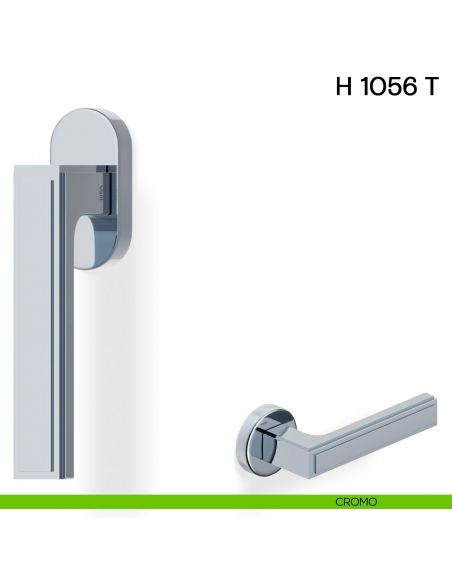 Maniglia per finestra martellina DK H 1056 T Valli collezione Lab cromo