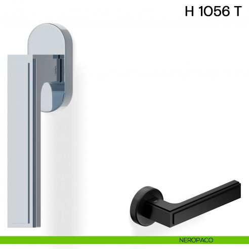 Maniglia per finestra martellina DK H 1056 T Valli collezione Lab neropaco