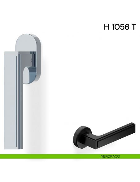 Maniglia per finestra martellina DK H 1056 T Valli collezione Lab neropaco