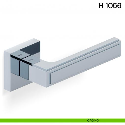 Maniglia per porta H 1056 Valli collezione Lab con rosetta fine cromo