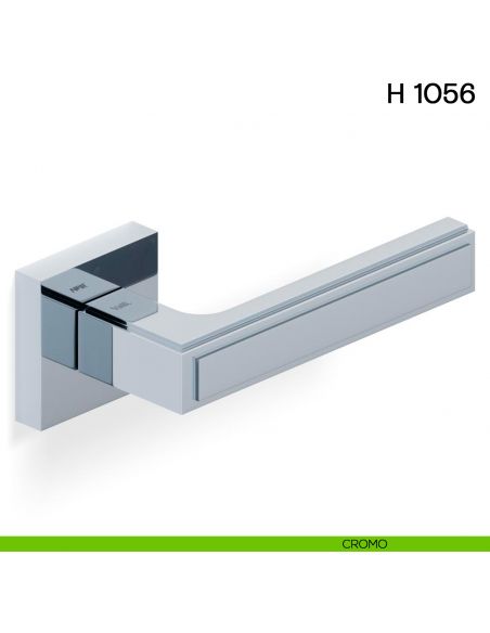 Maniglia per porta H 1056 Valli collezione Lab con rosetta fine cromo