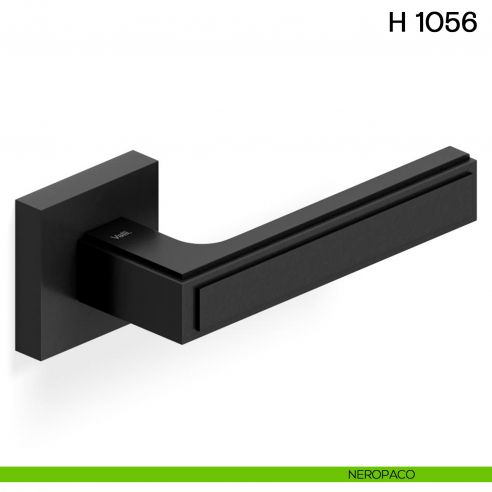 Maniglia per porta H 1056 Valli collezione Lab con rosetta fine neropaco