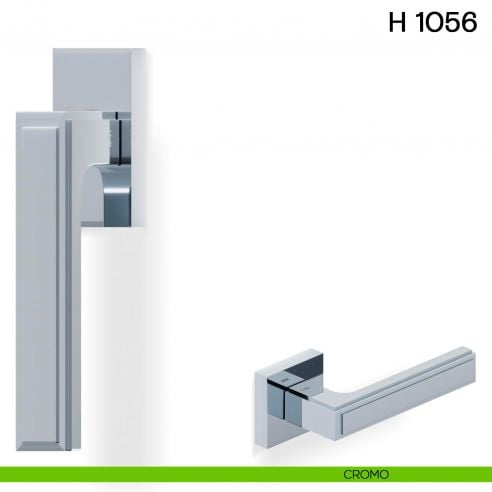 Maniglia per finestra martellina DK H 1056 Valli collezione Lab con rosetta fine cromo