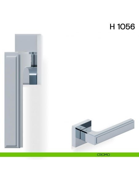 Maniglia per finestra martellina DK H 1056 Valli collezione Lab con rosetta fine cromo
