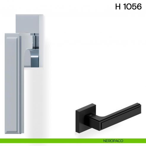 Maniglia per finestra martellina DK H 1056 Valli collezione Lab con rosetta fine neropaco