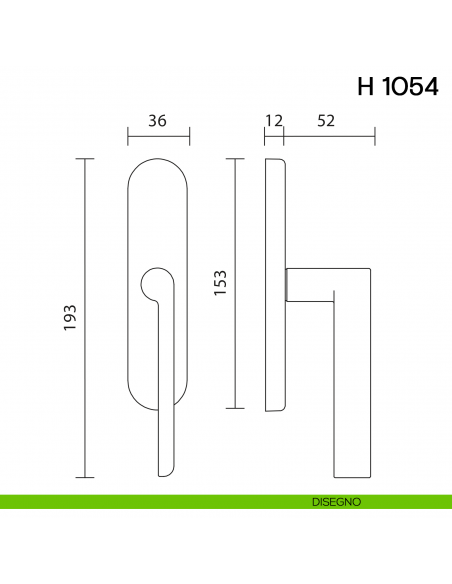 Maniglia per finestra cremonese H 1054 Valli collezione Lab disegno