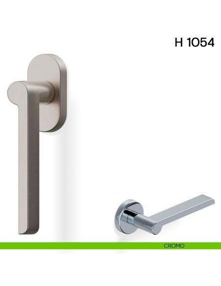 Maniglia per finestra martellina DK H 1054 Valli collezione Lab con rosetta fine cromo
