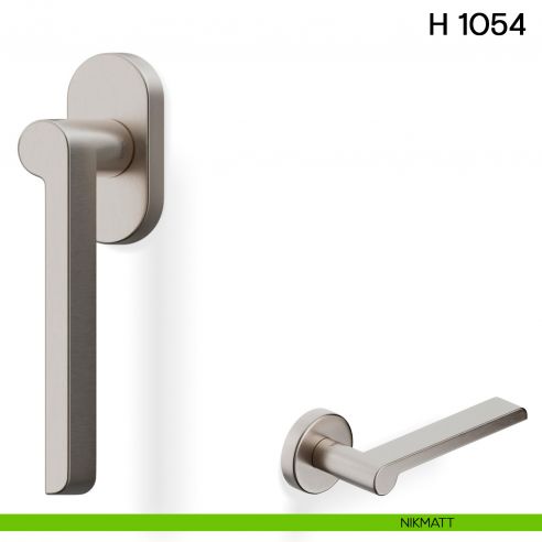 Maniglia per finestra martellina DK H 1054 Valli collezione Lab con rosetta fine nikmatt