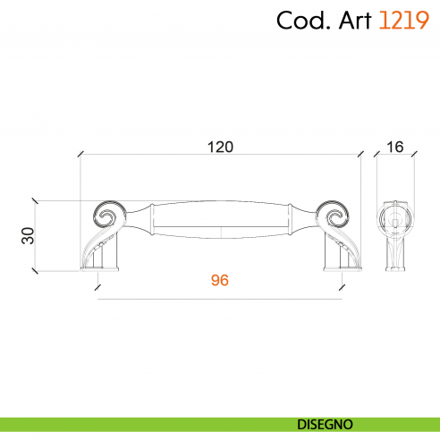 Maniglia in porcellana shabby per mobile rustico Cosmov articolo 1219