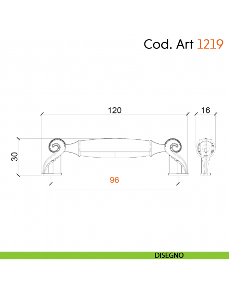 Maniglia in porcellana shabby per mobile rustico Cosmov articolo 1219