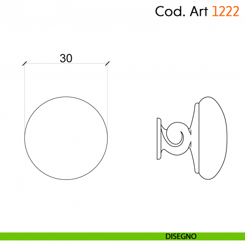 Pomolo in porcellana shabby per mobile rustico Cosmov articolo 1222 disegno