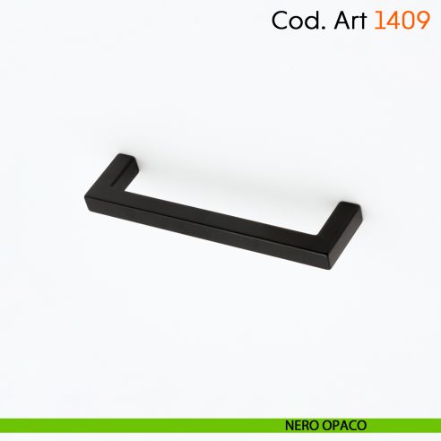 Maniglia a ponte quadrata per mobile moderno Cosmov articolo 1409 - interasse 96 mm - nero opaco
