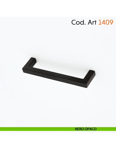 Maniglia a ponte quadrata per mobile moderno Cosmov articolo 1409 - interasse 96 mm - nero opaco